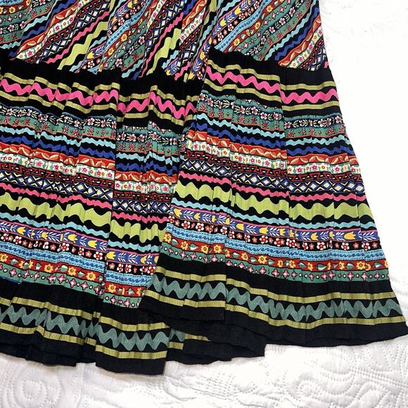 Double D Ranch Maxi Skirt Size L Colorful Multi-print Stretch Long Western Rodeo - Picture 4 of 14